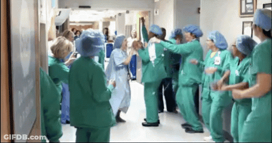 Hospital Employees And Patients Dancing GIF