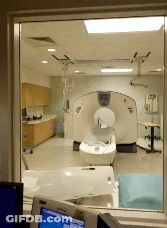 Hospital Room With CT Scan Machine GIF