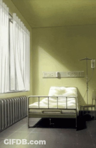 Hospital Room With Emergency Room Sign GIF