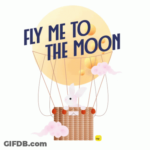 Hot Air Balloon Fly Me To The Moon GIF