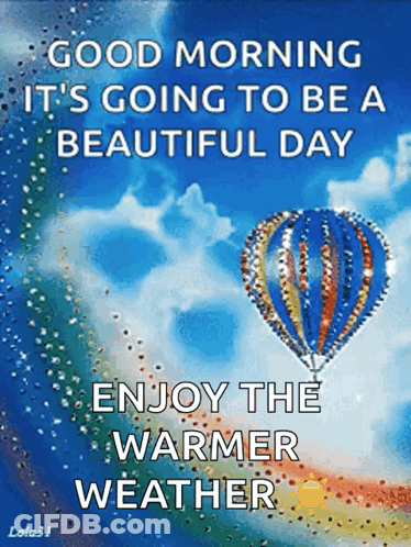 Hot Air Balloon Saying Good Morning GIF