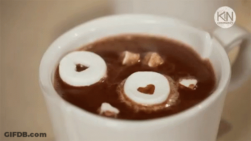 Hot Chocolate With Marshmallows And Kin Logo GIF
