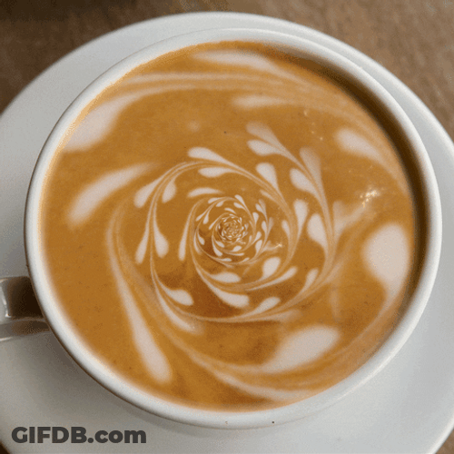 Hot Coffee Latte Art Swirl GIF