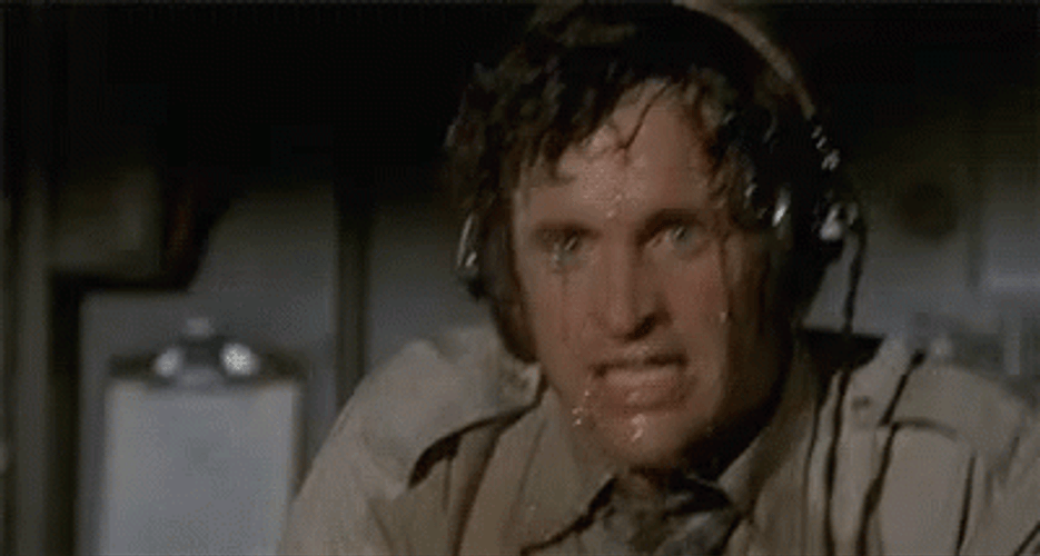 Hot Damn Airplane Ted Strike Sweating GIF