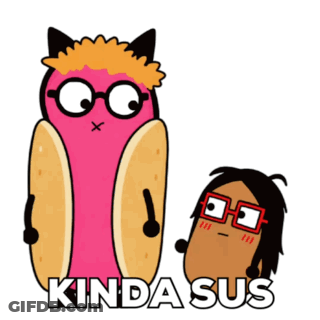 Hot Dog And Potato Saying Sus GIF