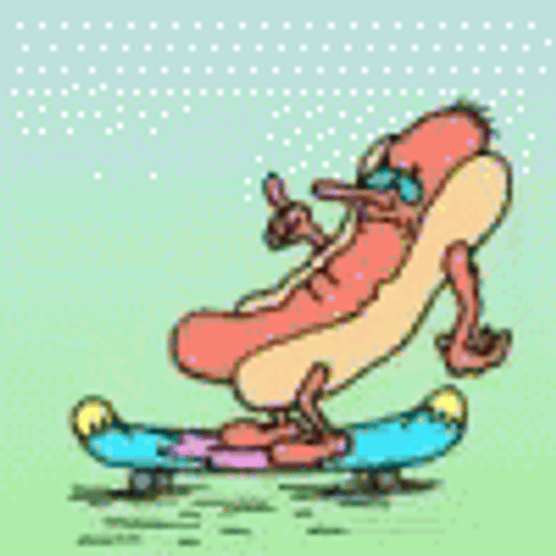 Hot Dog Face Cool Skate Boarding GIF