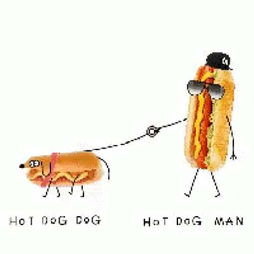 Hot Dog Face Dog Man Walking GIF