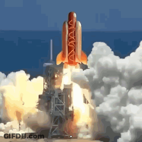 Hot Dog Launched Into Sky GIF