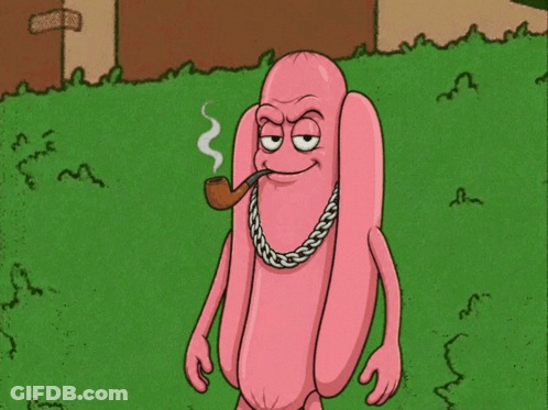 Hot Dog Smoking Pipe With Chain GIF