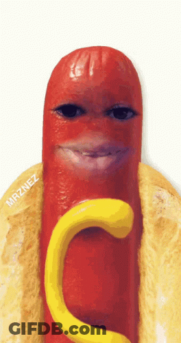 Hot Dog With Face And Mrznez GIF