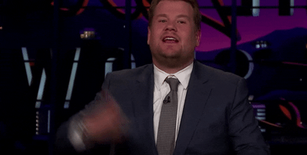 Hot Fanning James Corden GIF