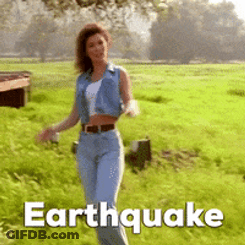 Hot Girl Saying Earthquake GIF