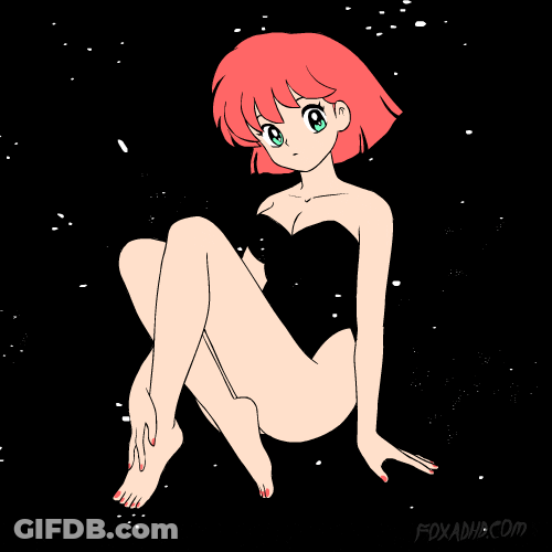 Hot Girl Space Galaxy Animated GIF