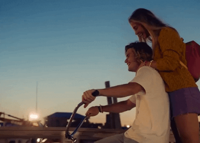 Hot Love Romantic Biking GIF