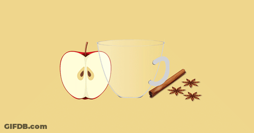 Hot Mulled Cider With Apple And Cinnamon Sticks GIF