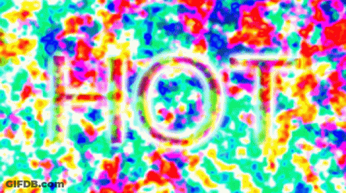 Hot On Colorful Background With Circle GIF