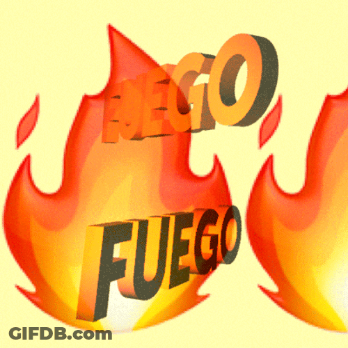 Hot Outside Spinning Fuego Text Graphics Design GIF