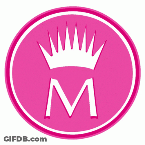 Hot Pink M With Crown Rotating GIF
