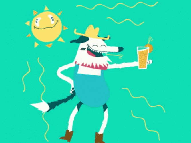Hot Sun Animated Dog Dancing GIF