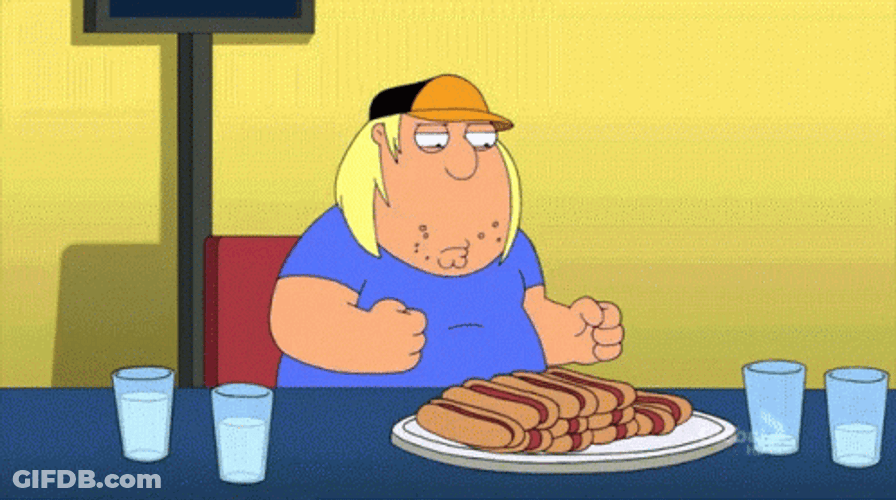 Hot To Go Chris Griffin Eating Hot Dog GIF