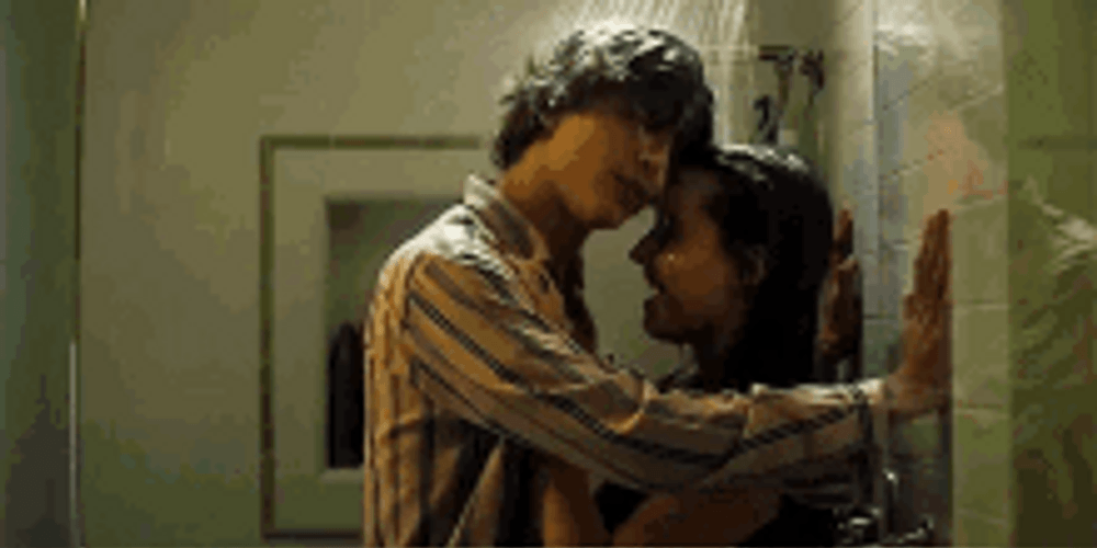 Hot Young Love Shower Kiss GIF