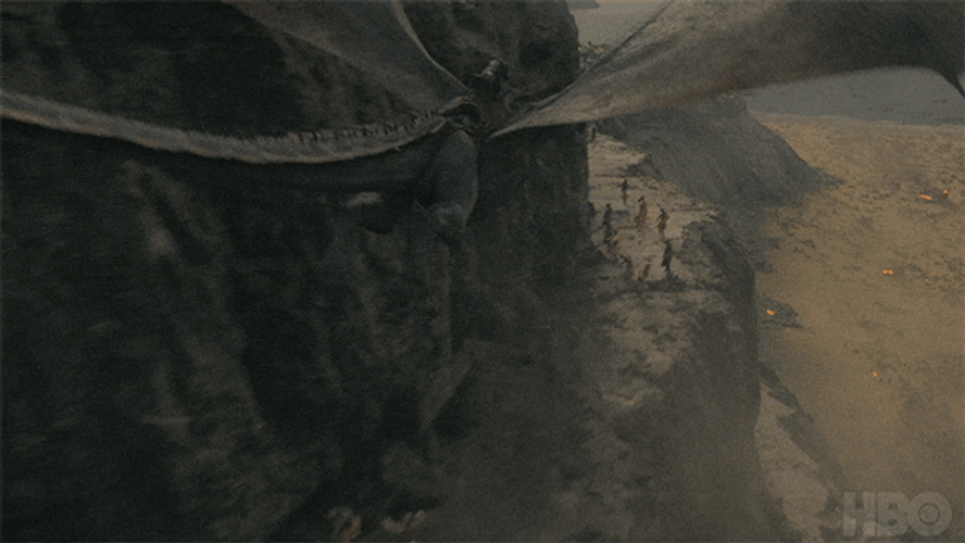 Hotd Dragon Breathing Fire To The Ground GIF