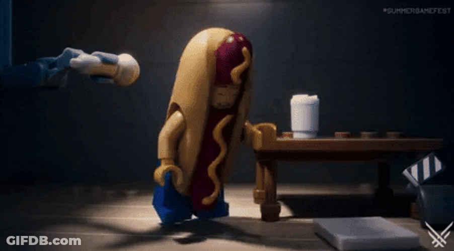 Hotdog Bun Lego Doesn't Have Fingers Bro GIF
