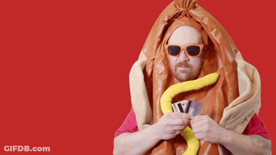 Hotdog Man Poker Face GIF