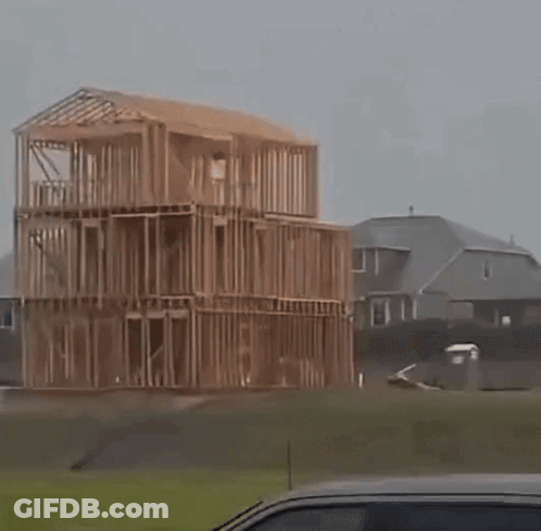 House Being Built In Neighborhood GIF
