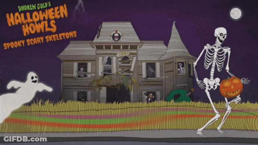House Exploding Halloween Creatures GIF