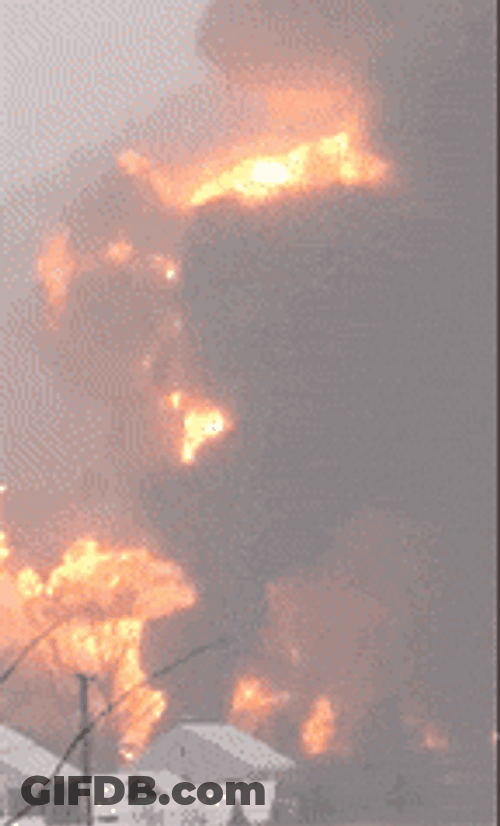 House Exploding In The Village GIF