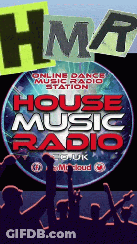 House Music Radio Poster With Crowd GIF