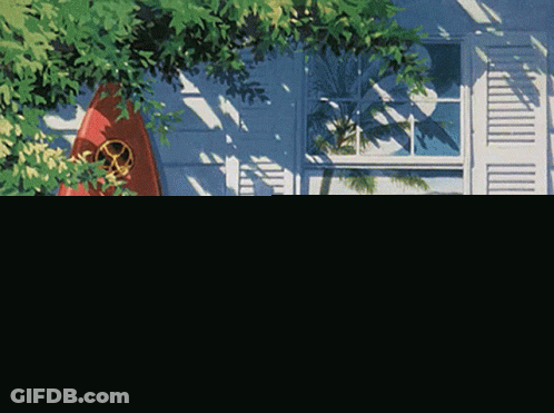 House Painting With Surfboard And Hat GIF