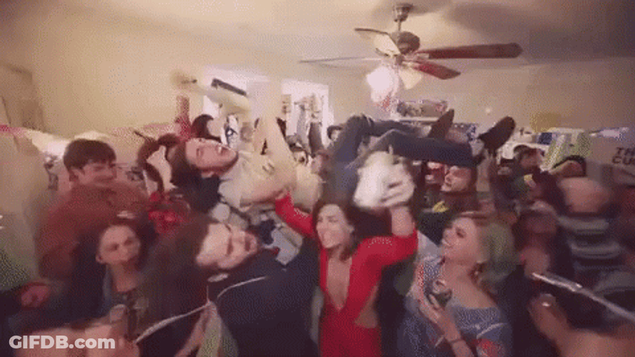 House Party Crowd Surfing GIF