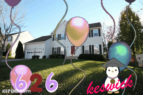 House With Balloons And 626 GIF