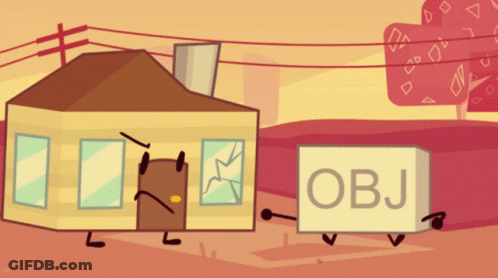 House With Broken Window And Box Saying Object GIF
