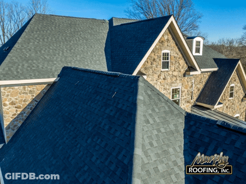 House With Murphy Roofing Inc. Logo GIF