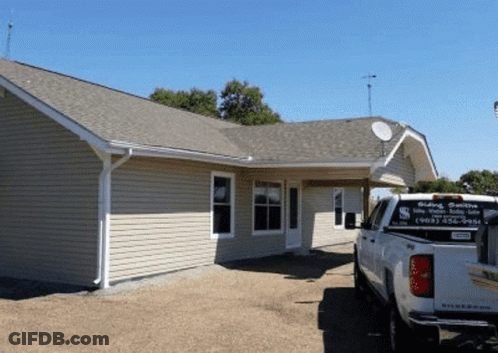 House With Truck Parked In Front GIF