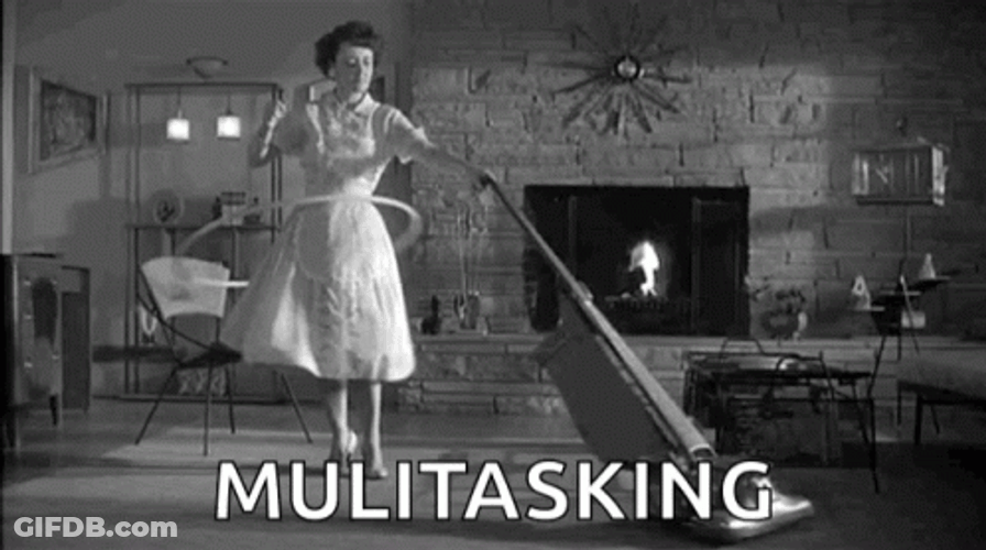 Housewife Multitasking Chores GIF