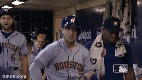 Houston Astros Baseball Players In Locker Room GIF