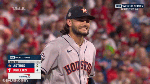 Houston Astros Player Looks At Scoreboard GIF