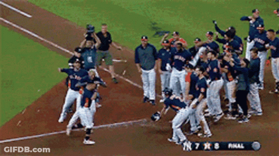 Houston Astros Team Celebrating Together GIF
