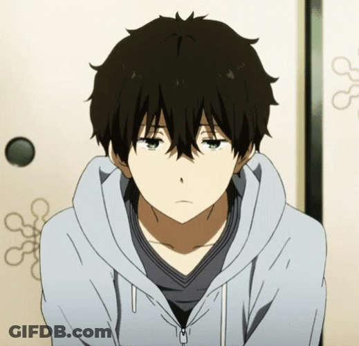 Houtarou Oreki Sad Anime Boy Nod GIF