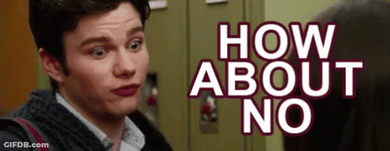 How About No Chris Colfer GIF