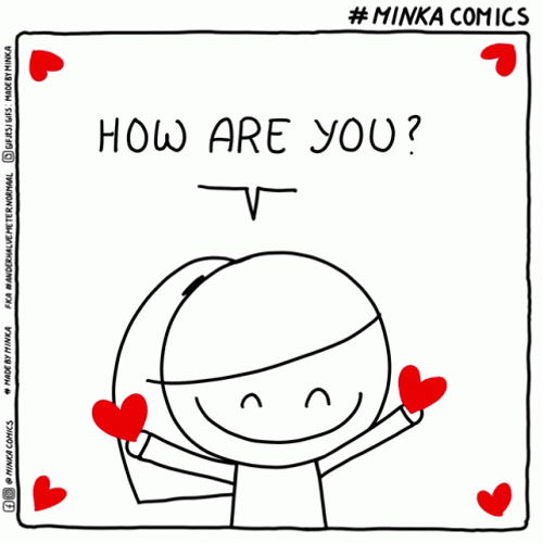 How Are You Doing Sticker With Hearts GIF