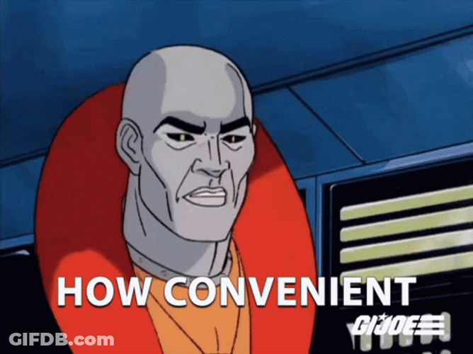 How Convenient Destro GIF