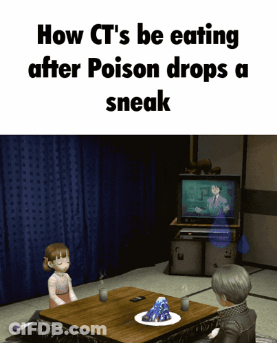 How Ct 'S Be Eating After Poison Drops A Sneak Is Shown On A Screen GIF