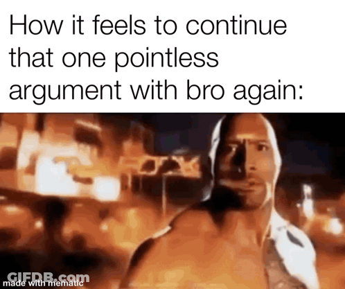 How It Feels To Continue That Pointless Argument With Bro Again Meme GIF