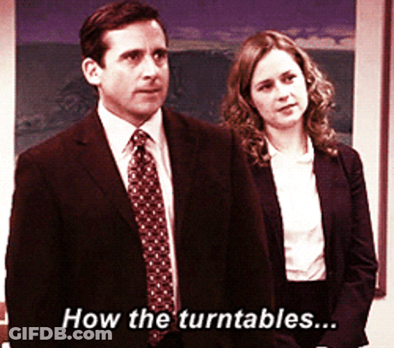 How The Turntables Michael Scott Pam Beesly GIF