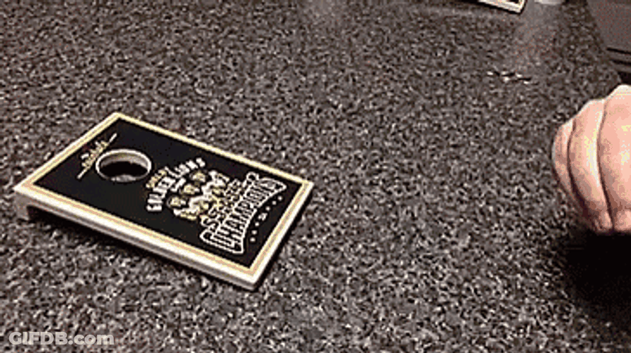 How To Bounce Quarter Cornhole GIF